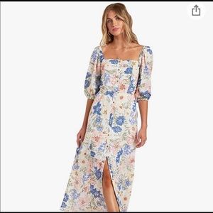 Billabong Sz small floral off the shoulder maxi with slit